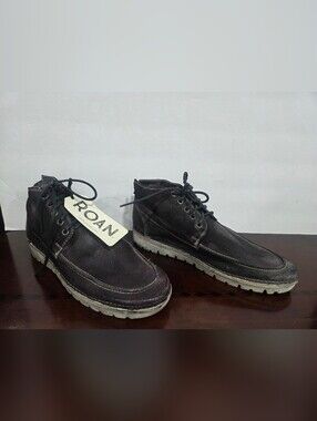 NEW Roan Bed Stu Tobias Men's Black / Burgundy  Chukka Boots Sz.9.5 no Box (EE)